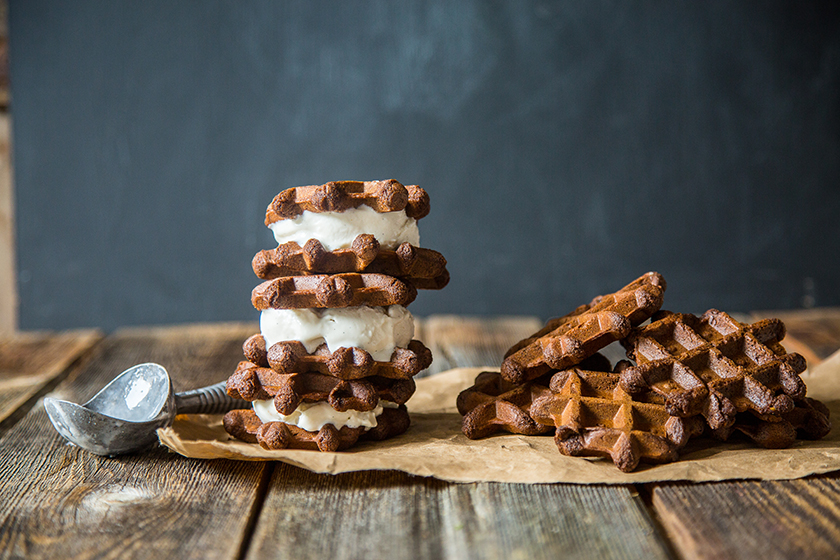 Waffle Ice Cream Sandwiches