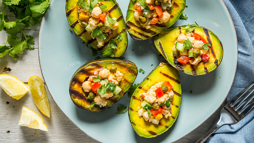 Chickpea-Stuffed Grilled Avocado
